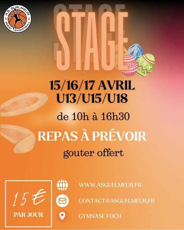 Stage de Pâques U13 à U18